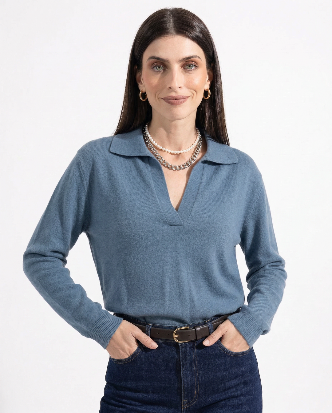 Morgan & Brooke | Short-Sleeve Ribbed Cotton Polo