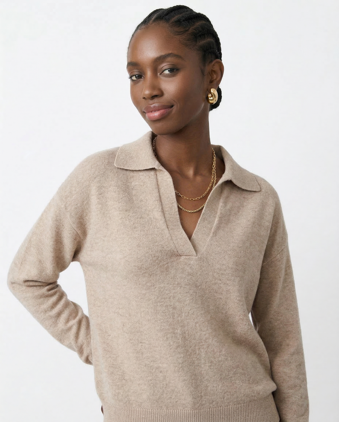 Morgan & Brooke | Short-Sleeve Ribbed Cotton Polo