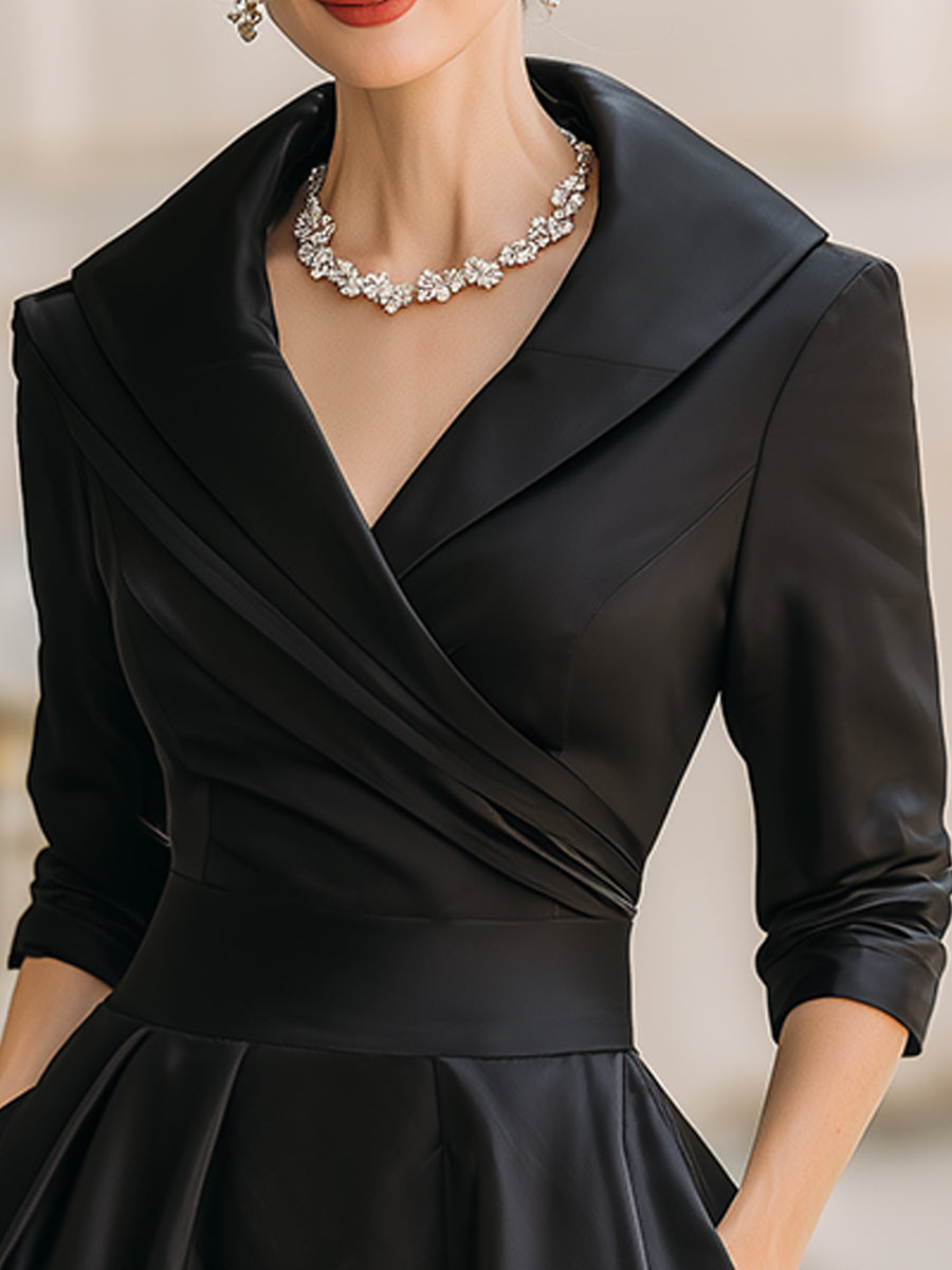 Morgan & Brooke | Champagne Bias-Cut Satin Midi Dress