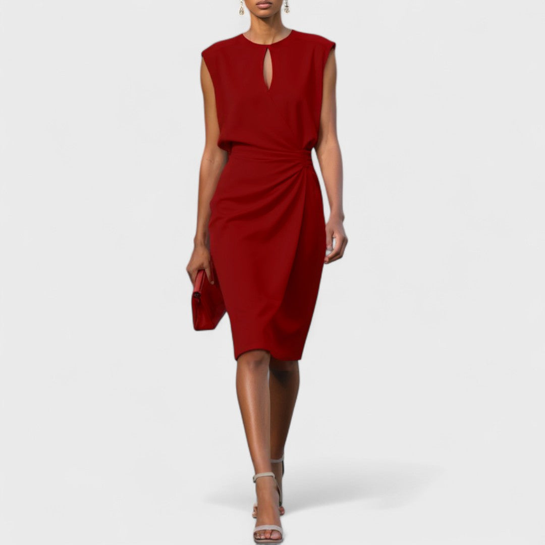 Morgan & Brooke | Ivory Bias-Cut Midi Satin Dress