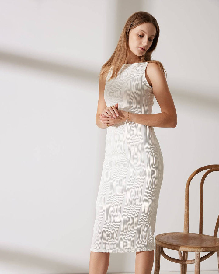 Morgan and Brooke | Textured Cami Dress for Women in Water Ripple Design