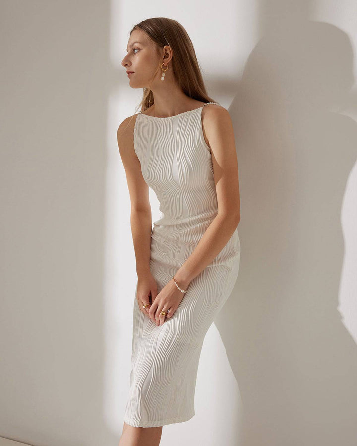 Morgan and Brooke | Textured Cami Dress for Women in Water Ripple Design