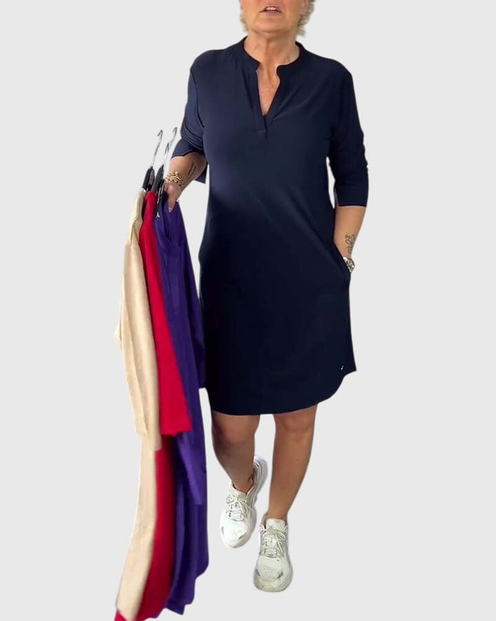 Morgan and Brooke | | Solid V-Neck Dress
