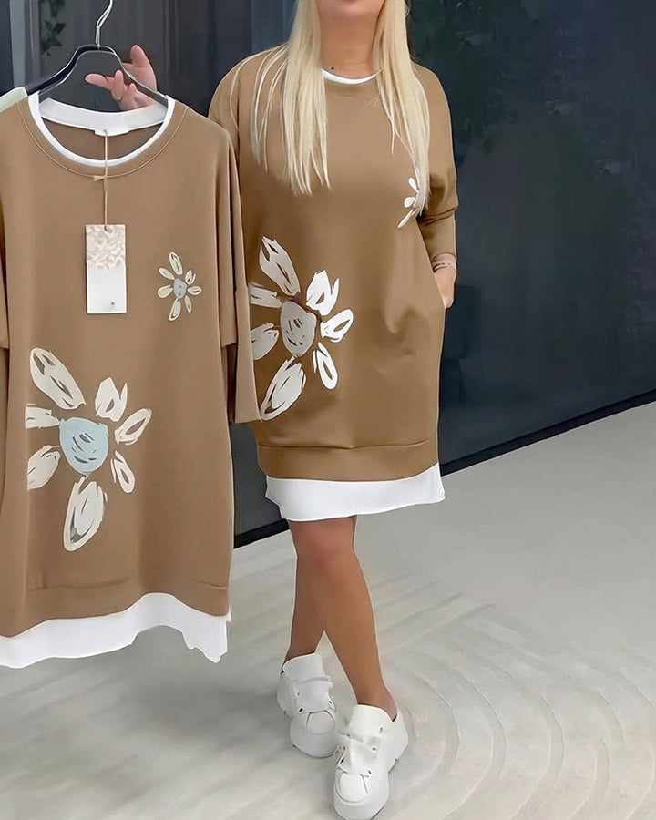 Morgan & Brooke | White Relaxed-Fit Knee-Length Cotton Dress