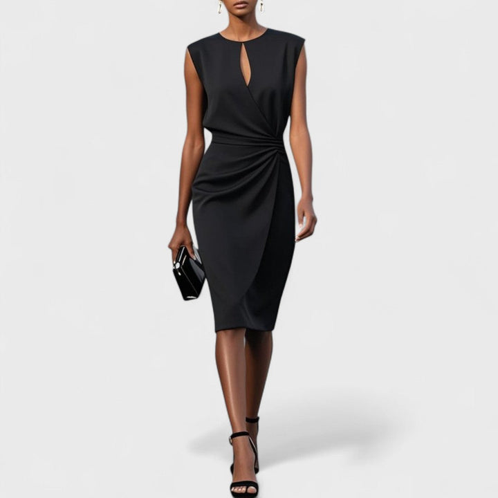 Morgan & Brooke | Ivory Bias-Cut Midi Satin Dress
