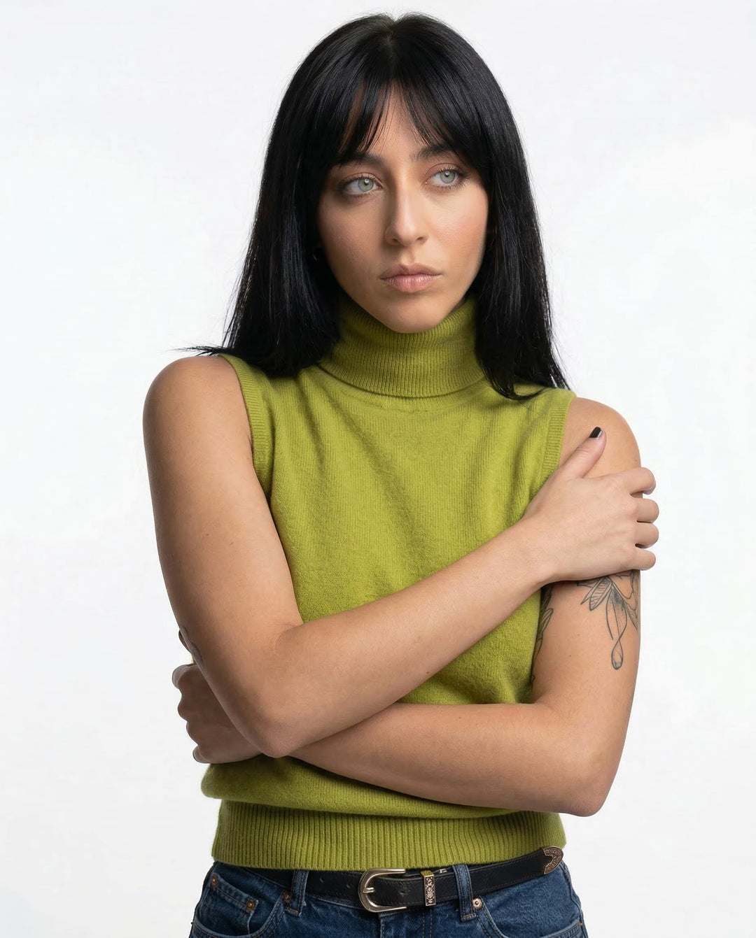 Morgan & Brooke | High-Neck Ribbed Knit Vest