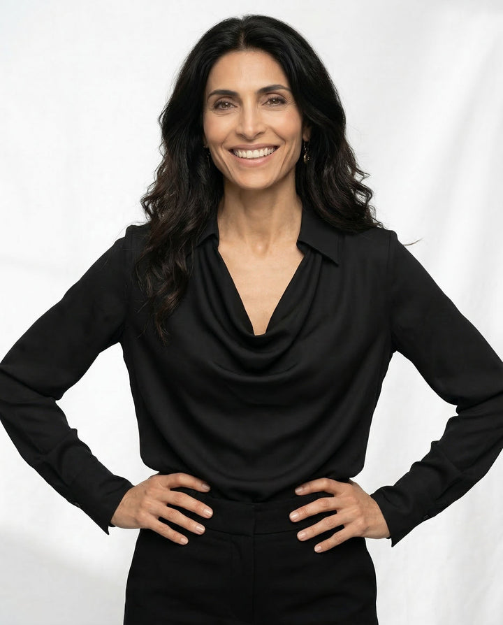 Morgan & Brooke | Long-Sleeve Tailored Silk Shirt