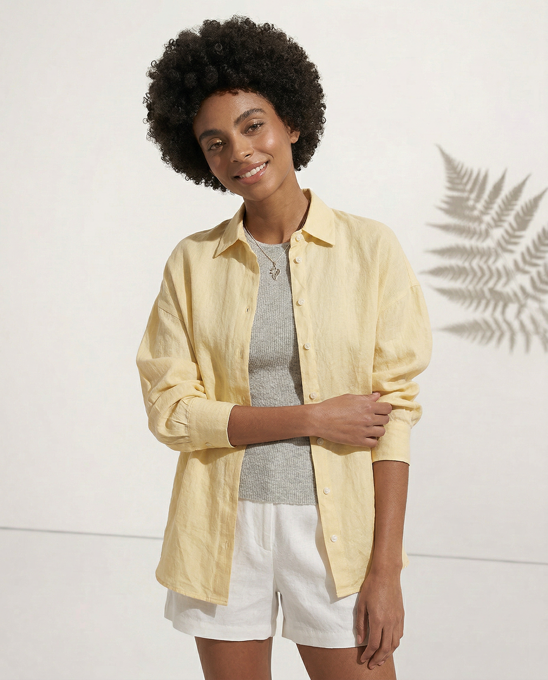 Morgan & Brooke | Slit-Hem Linen Shirt