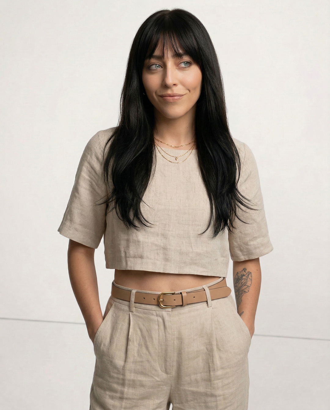 Morgan & Brooke | Boxy Cropped Linen Top