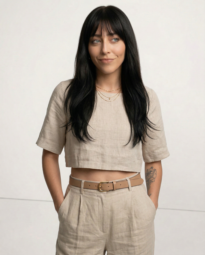 Morgan & Brooke | Boxy Cropped Linen Top