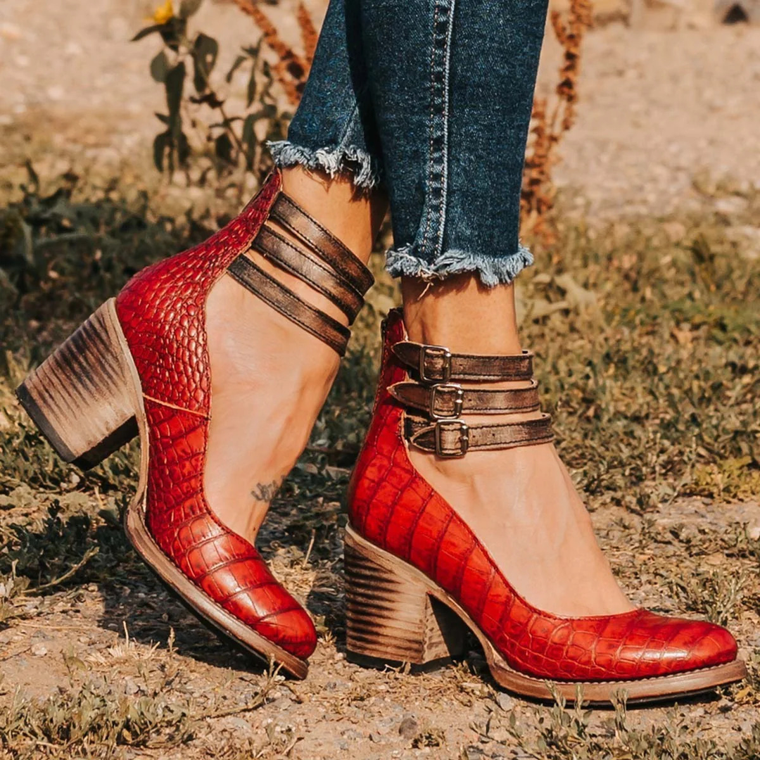 Morgan and Brooke | Vintage Leather Strap Heels