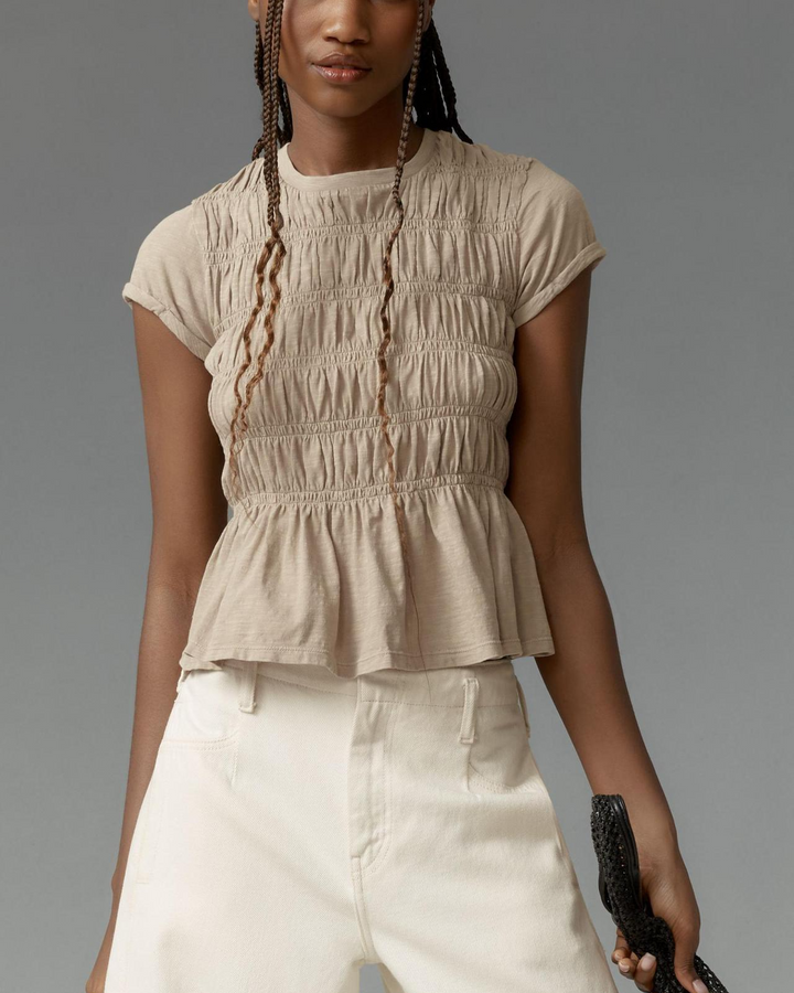Morgan & Brooke | Ivory Ruffle-Trimmed Cotton Top