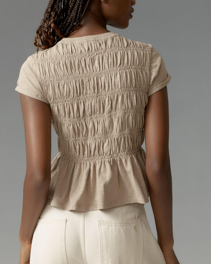 Morgan & Brooke | Ivory Ruffle-Trimmed Cotton Top