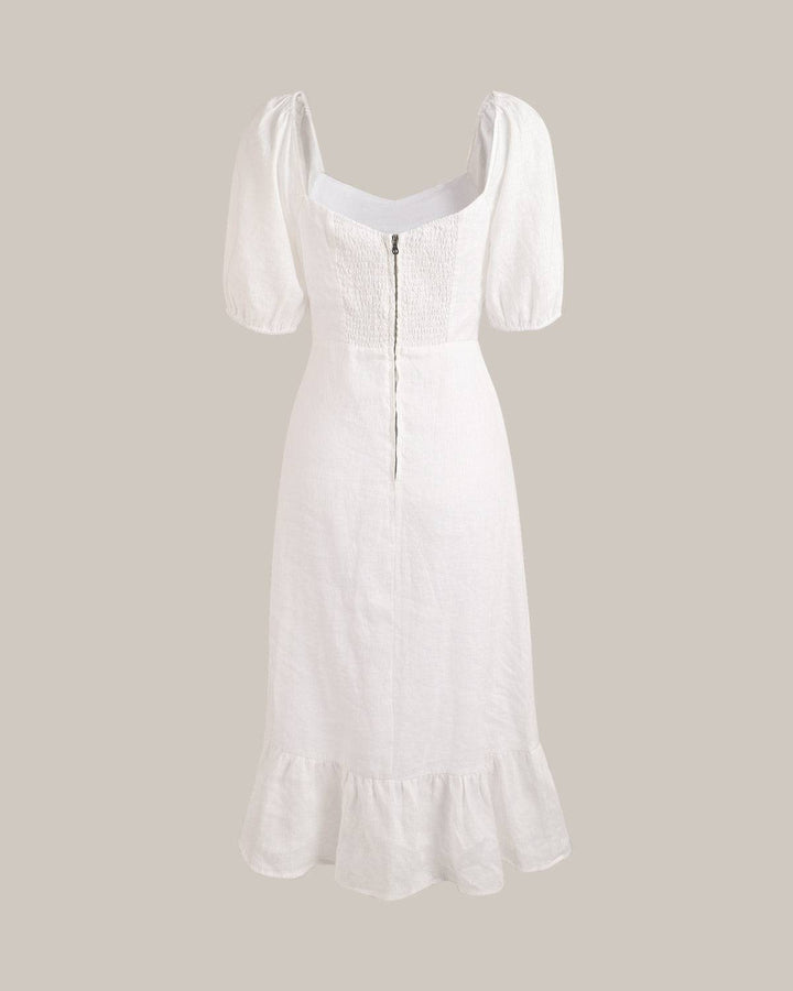 Morgan and Brooke | Puff Sleeve Midi Dress for Women in Black
