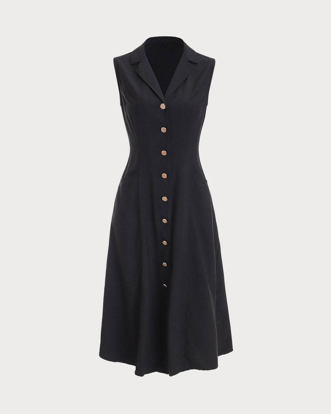 Morgan and Brooke | Black V-Neck Tunic Midi Dress
