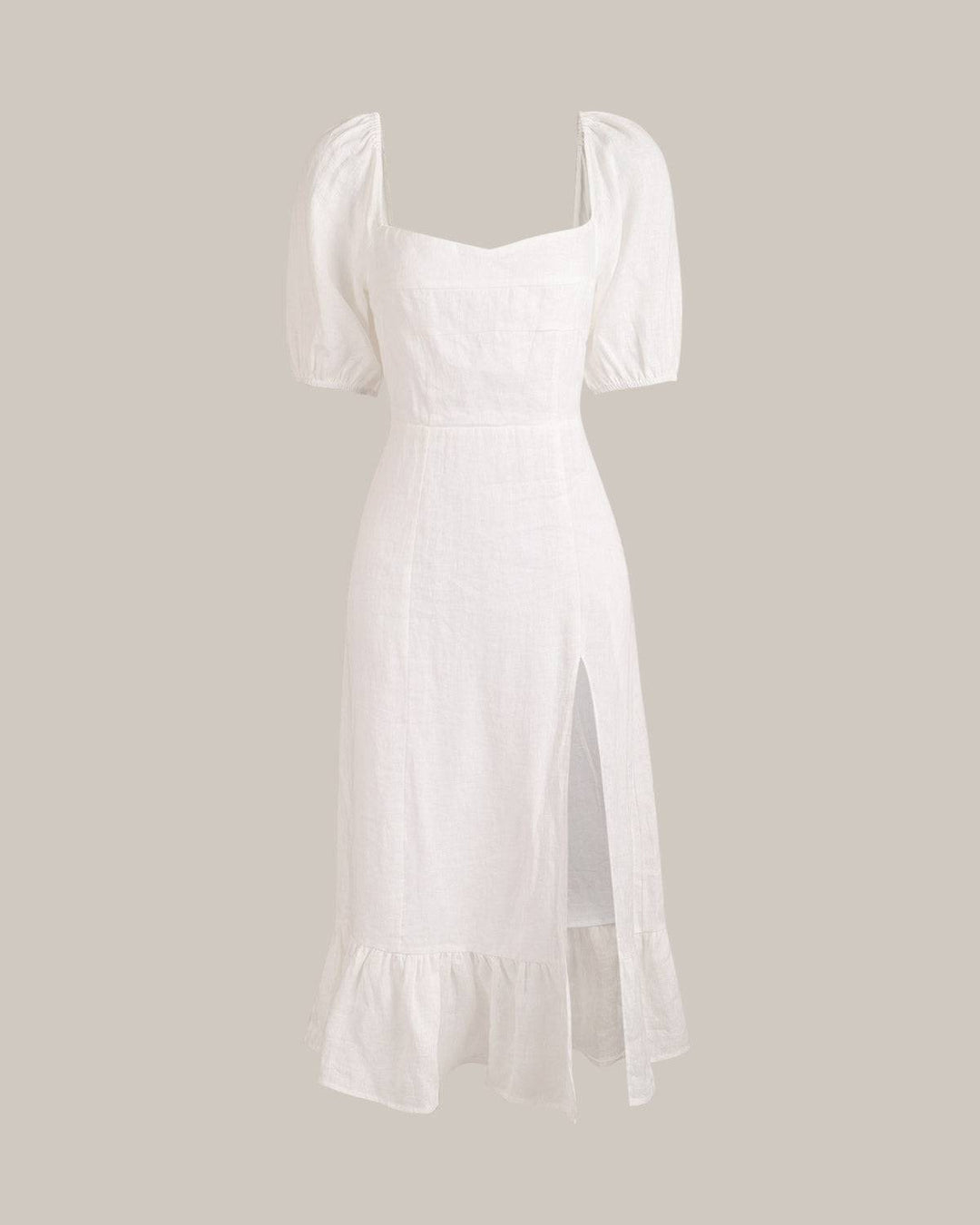 Morgan and Brooke | Puff Sleeve Midi Dress for Women in Black