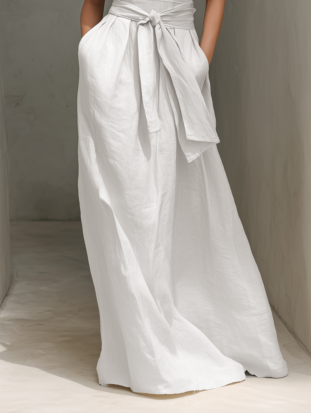 Morgan & Brooke | Linen V-Neck Dress