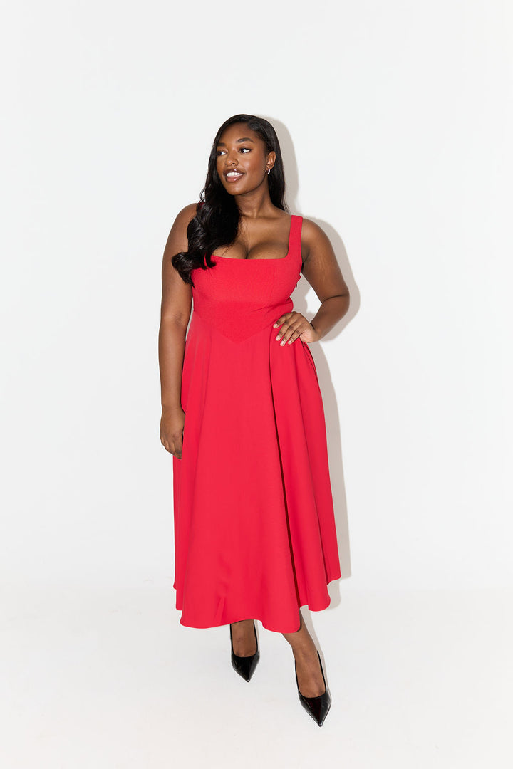 Morgan & Brooke | Flowy Midi-Length Lightweight Dress