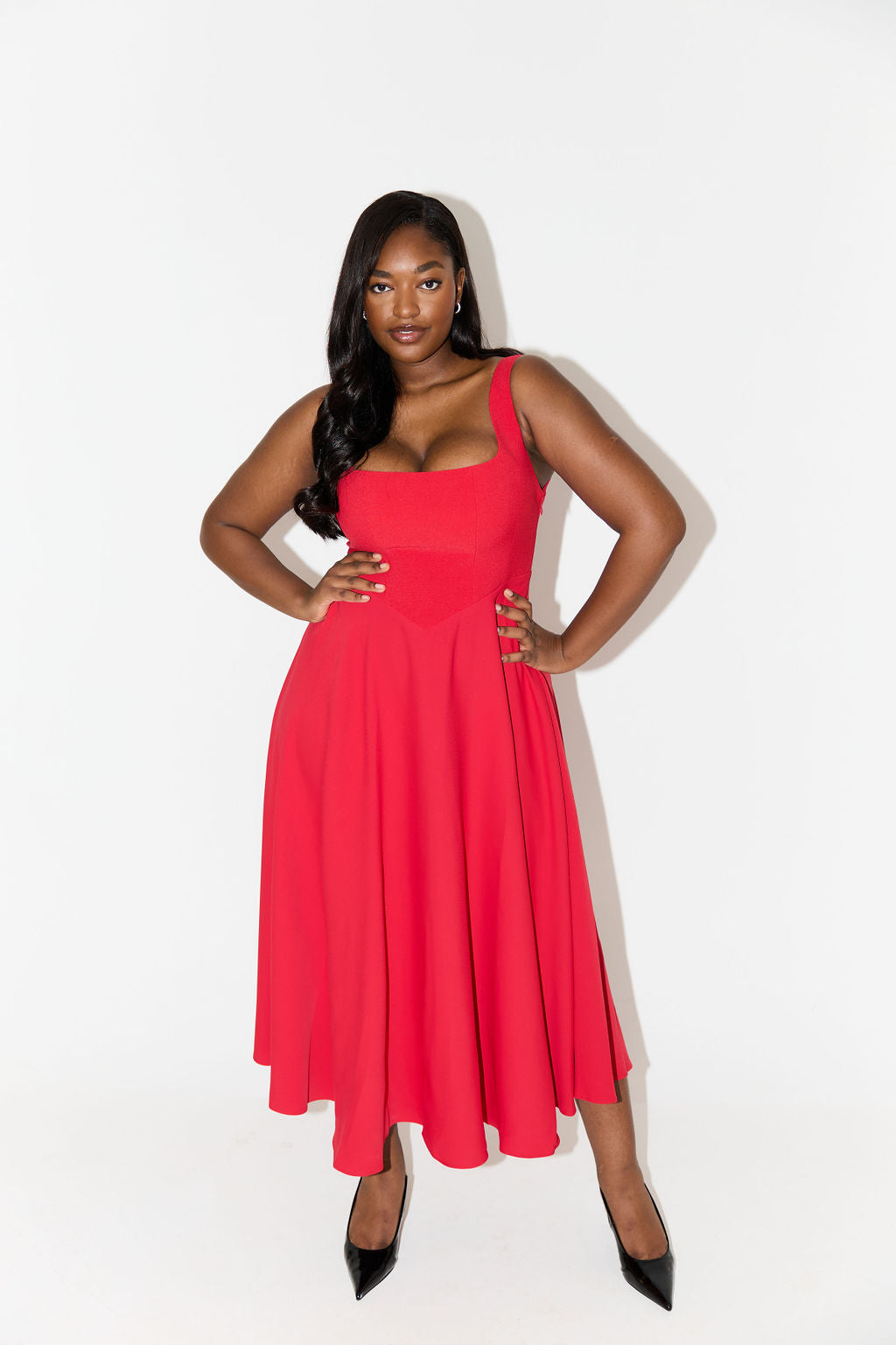 Morgan & Brooke | Flowy Midi-Length Lightweight Dress