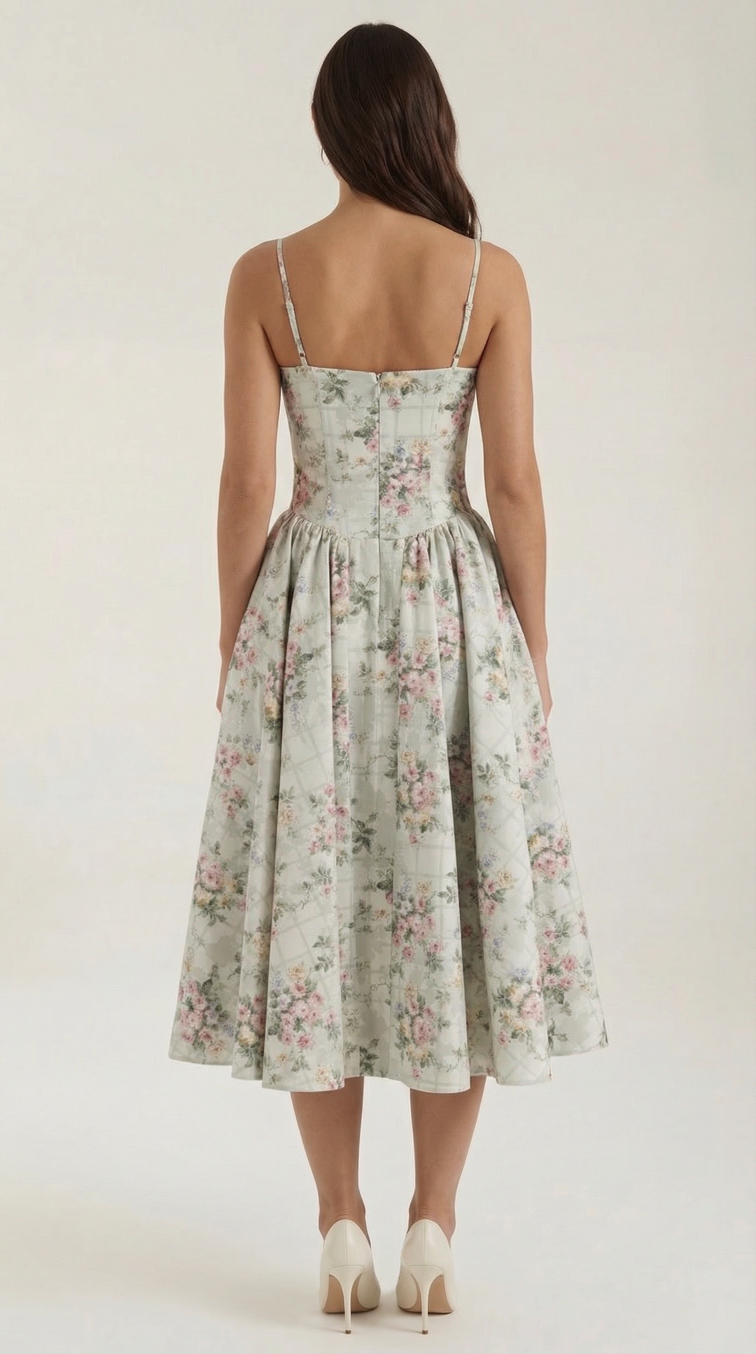 Morgan & Brooke | Floral Corset Midi Dress