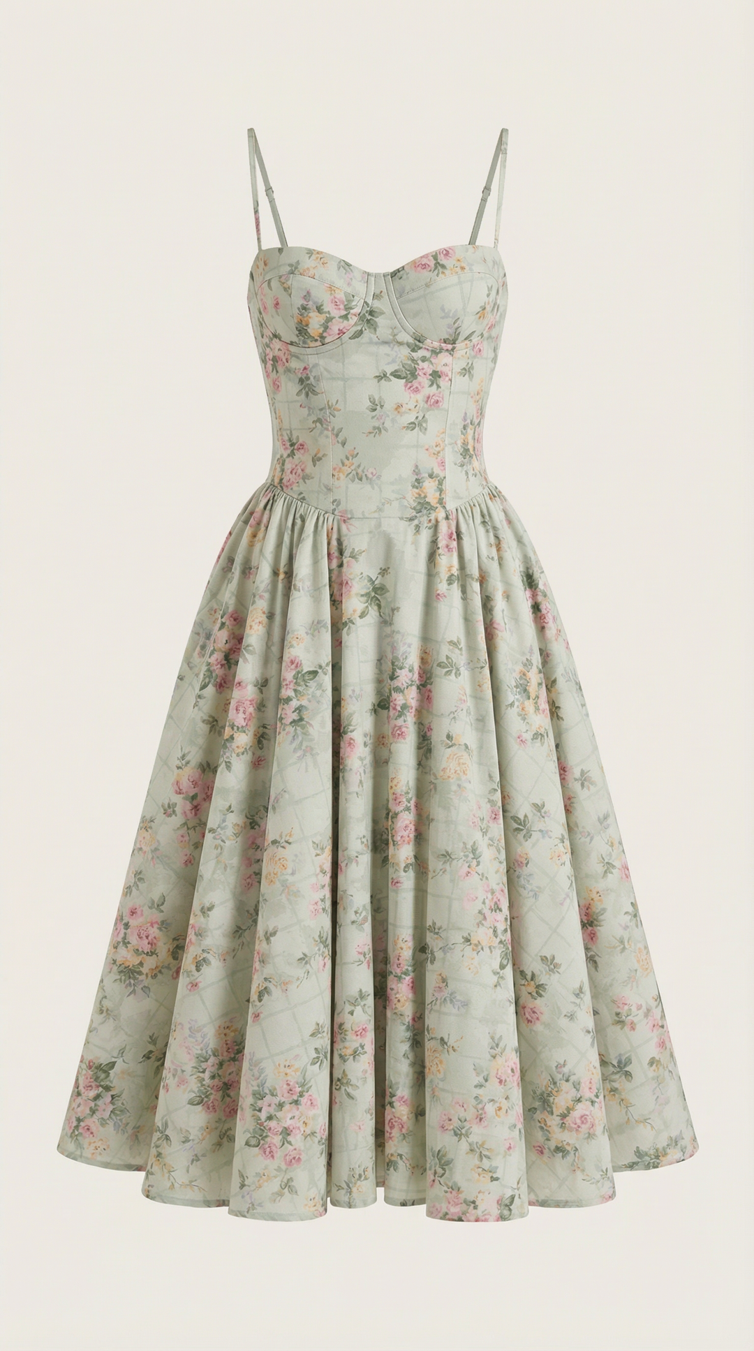 Morgan & Brooke | Floral Corset Midi Dress