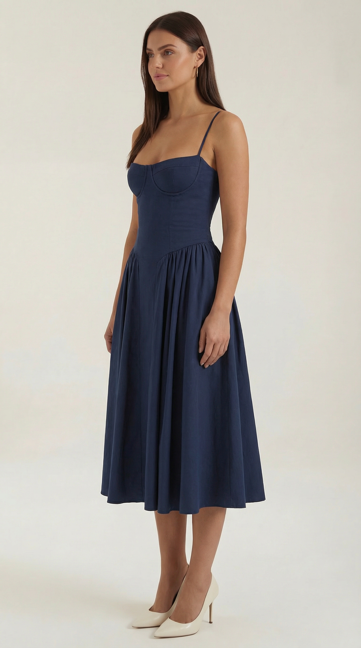 Morgan & Brooke | Floral Corset Midi Dress