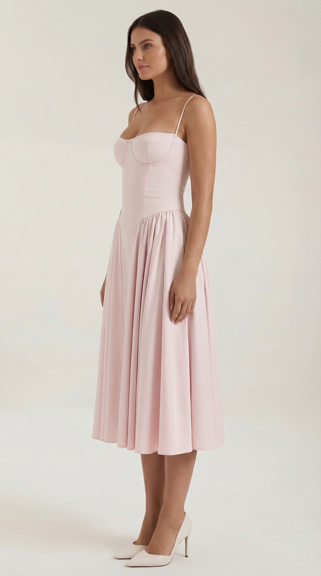 Morgan & Brooke | Floral Corset Midi Dress