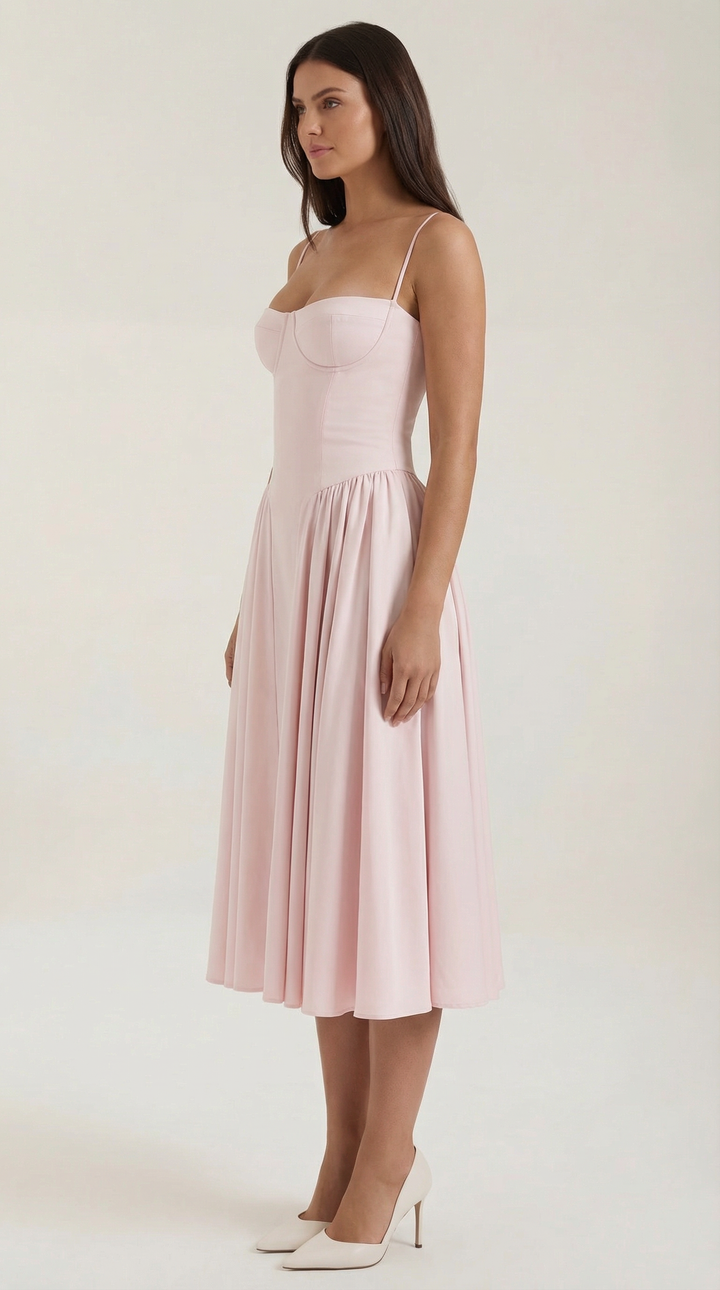 Morgan & Brooke | Floral Corset Midi Dress