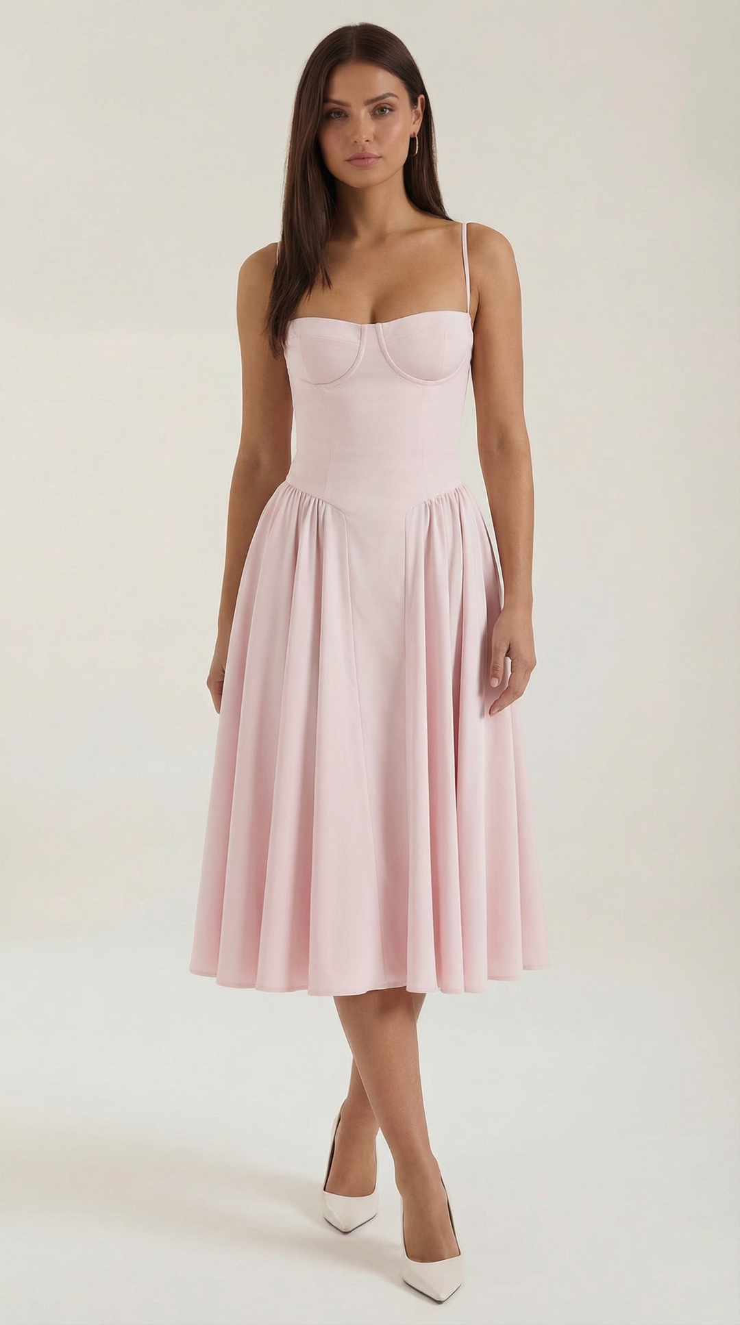 Morgan & Brooke | Floral Corset Midi Dress
