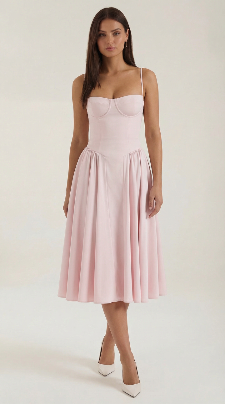 Morgan & Brooke | Floral Corset Midi Dress