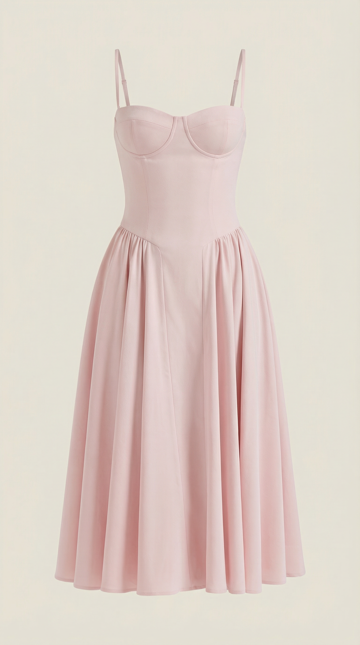 Morgan & Brooke | Floral Corset Midi Dress