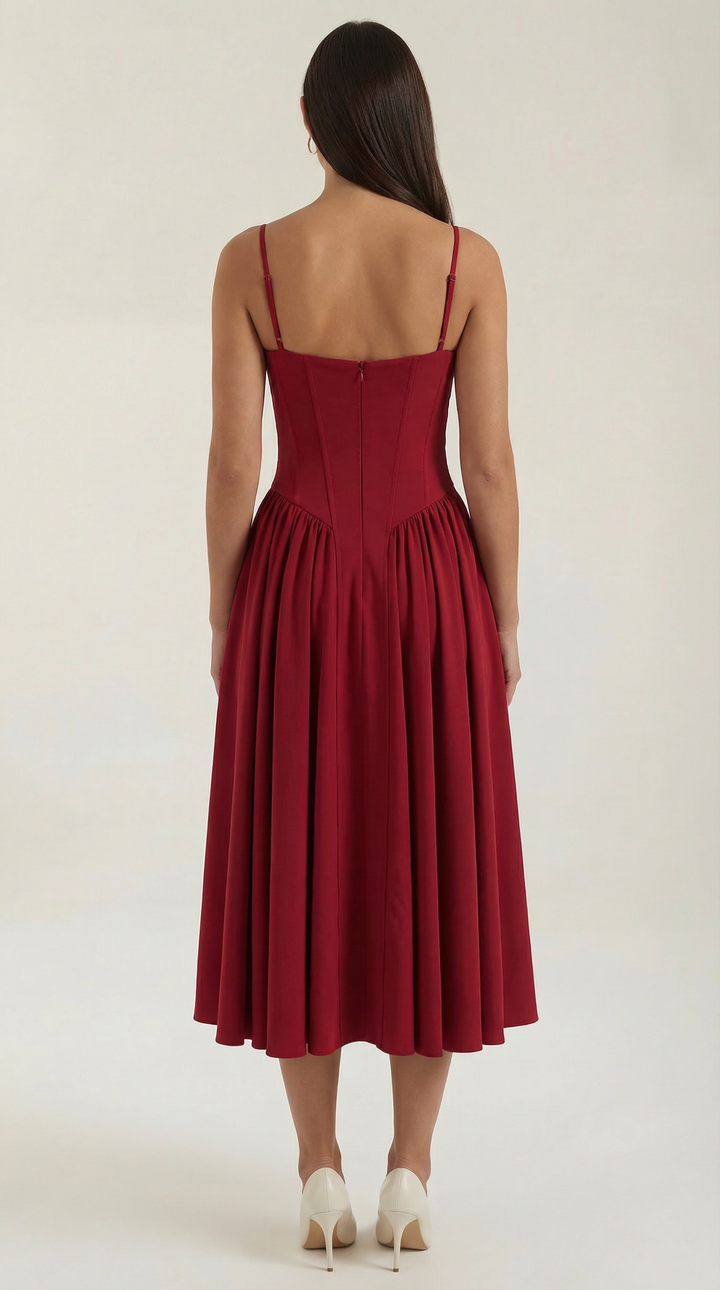 Morgan & Brooke | Floral Corset Midi Dress