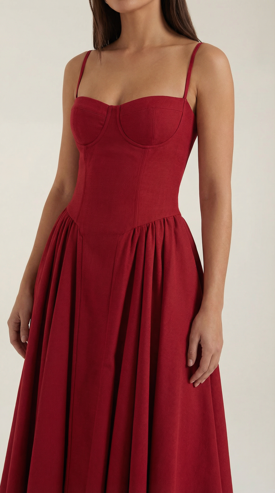Morgan & Brooke | Floral Corset Midi Dress