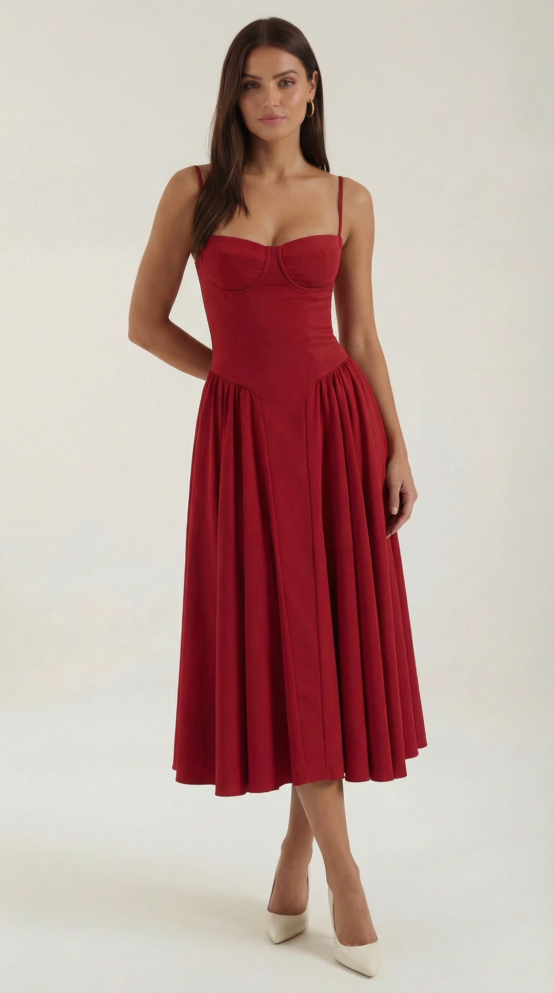 Morgan & Brooke | Floral Corset Midi Dress