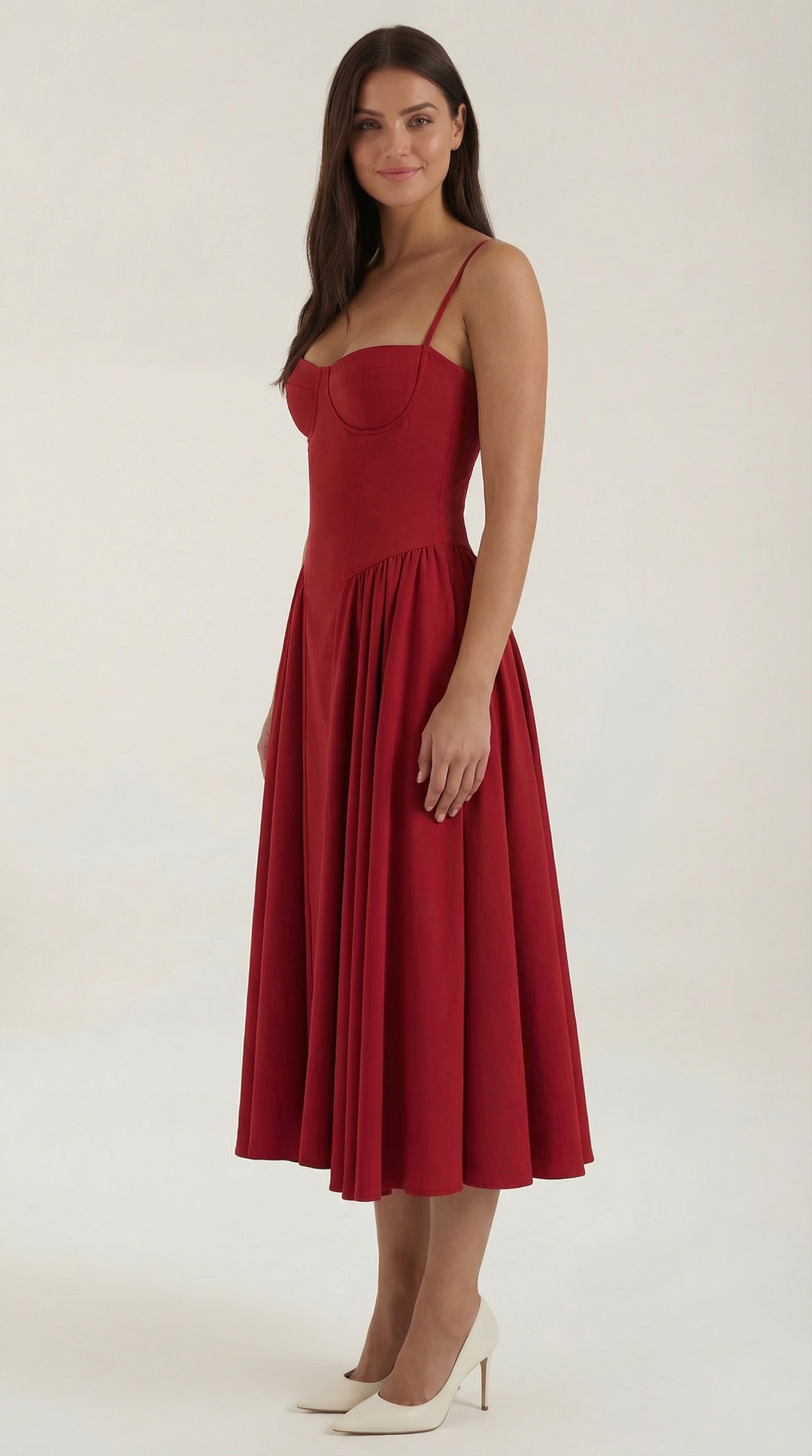 Morgan & Brooke | Floral Corset Midi Dress