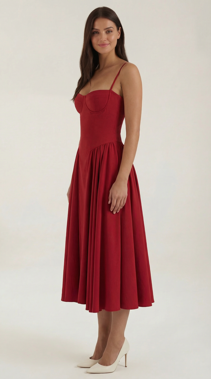 Morgan & Brooke | Floral Corset Midi Dress
