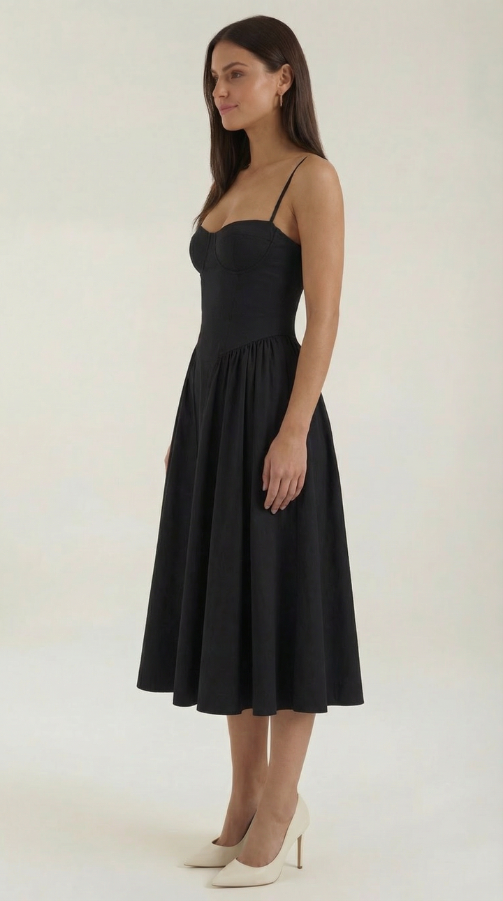 Morgan & Brooke | Floral Corset Midi Dress
