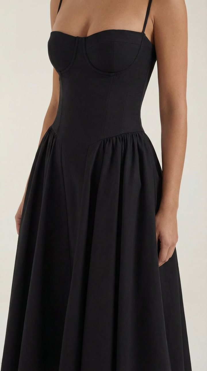 Morgan & Brooke | Floral Corset Midi Dress