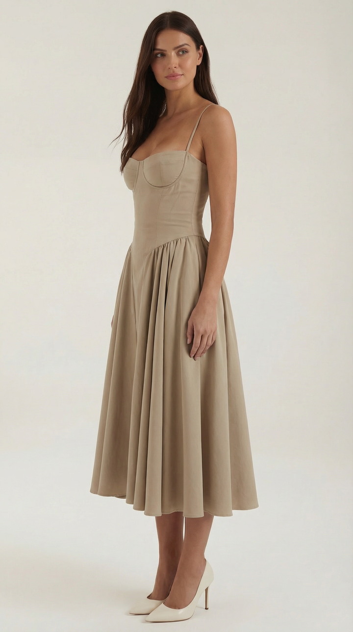 Morgan & Brooke | Floral Corset Midi Dress