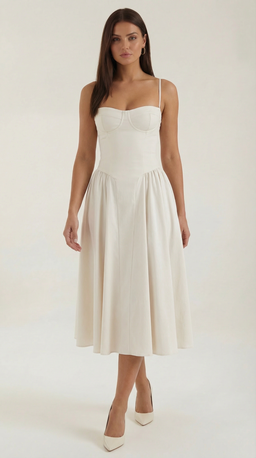 Morgan & Brooke | Floral Corset Midi Dress