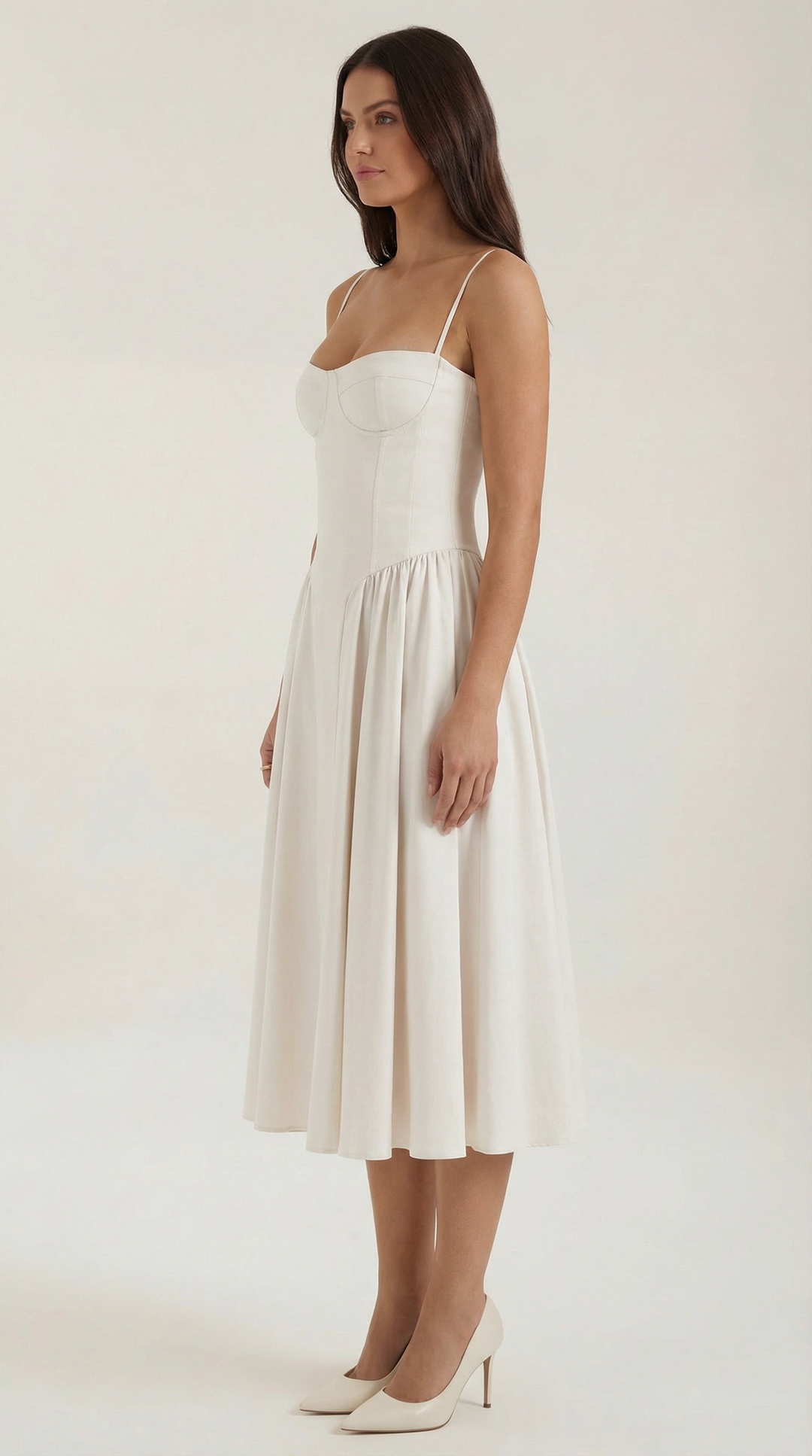 Morgan & Brooke | Floral Corset Midi Dress