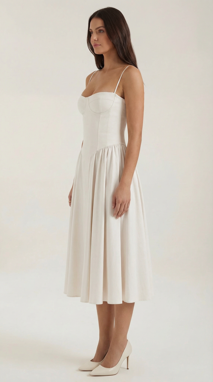 Morgan & Brooke | Floral Corset Midi Dress