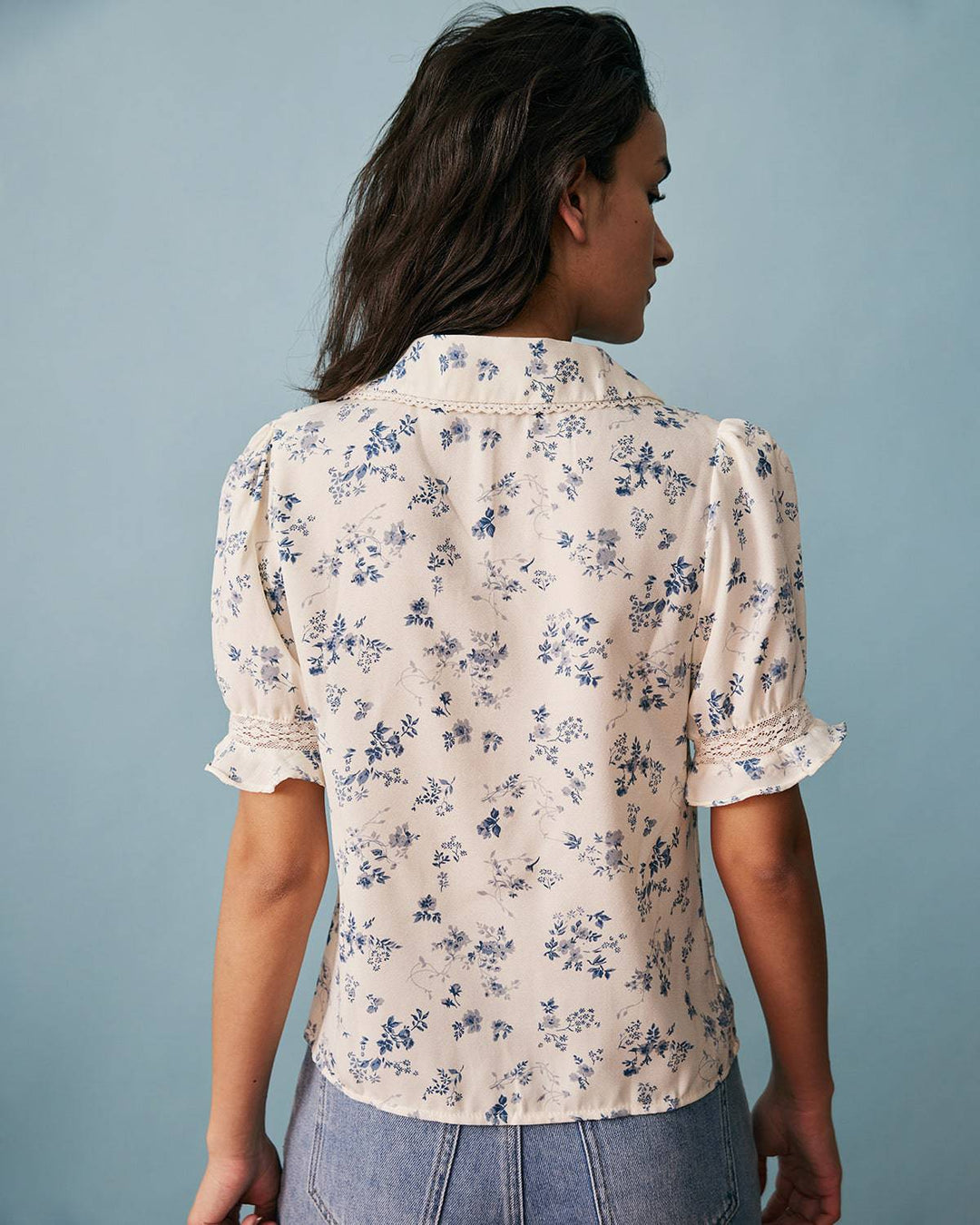 Morgan and Brooke | Lace Pleated Floral Shirt