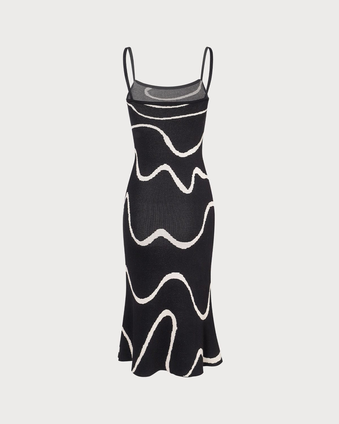 Morgan and Brooke | Black Wave Knit Midi Dress