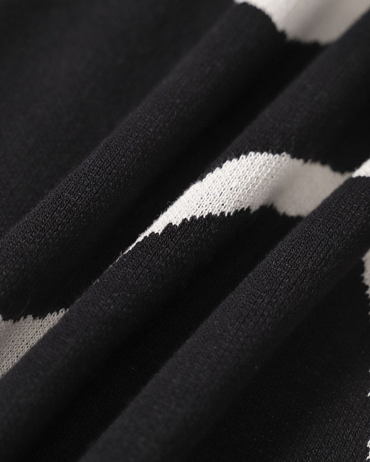 Morgan and Brooke | Black Wave Knit Midi Dress