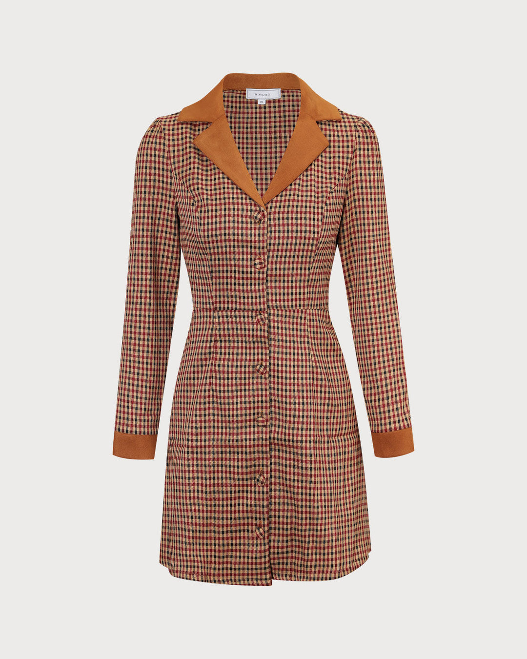 Morgan and Brooke | Brown Plaid Suede Mini Dress