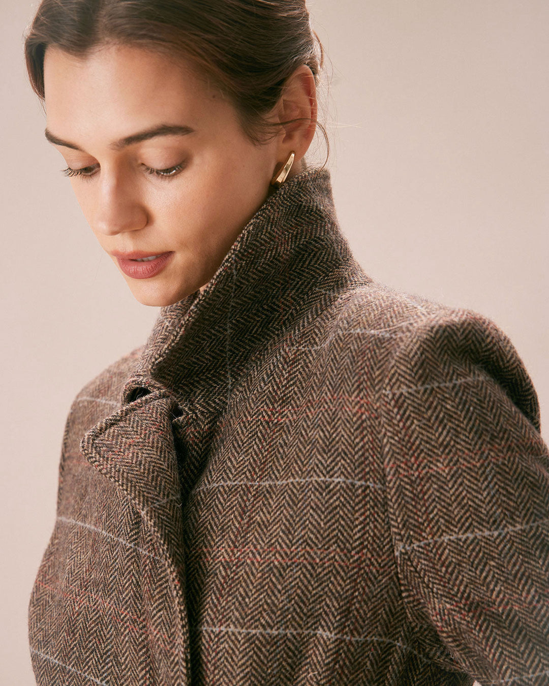 Morgan and Brooke | Lapel Belted Double Breasted Coat for Women in Coffee Color