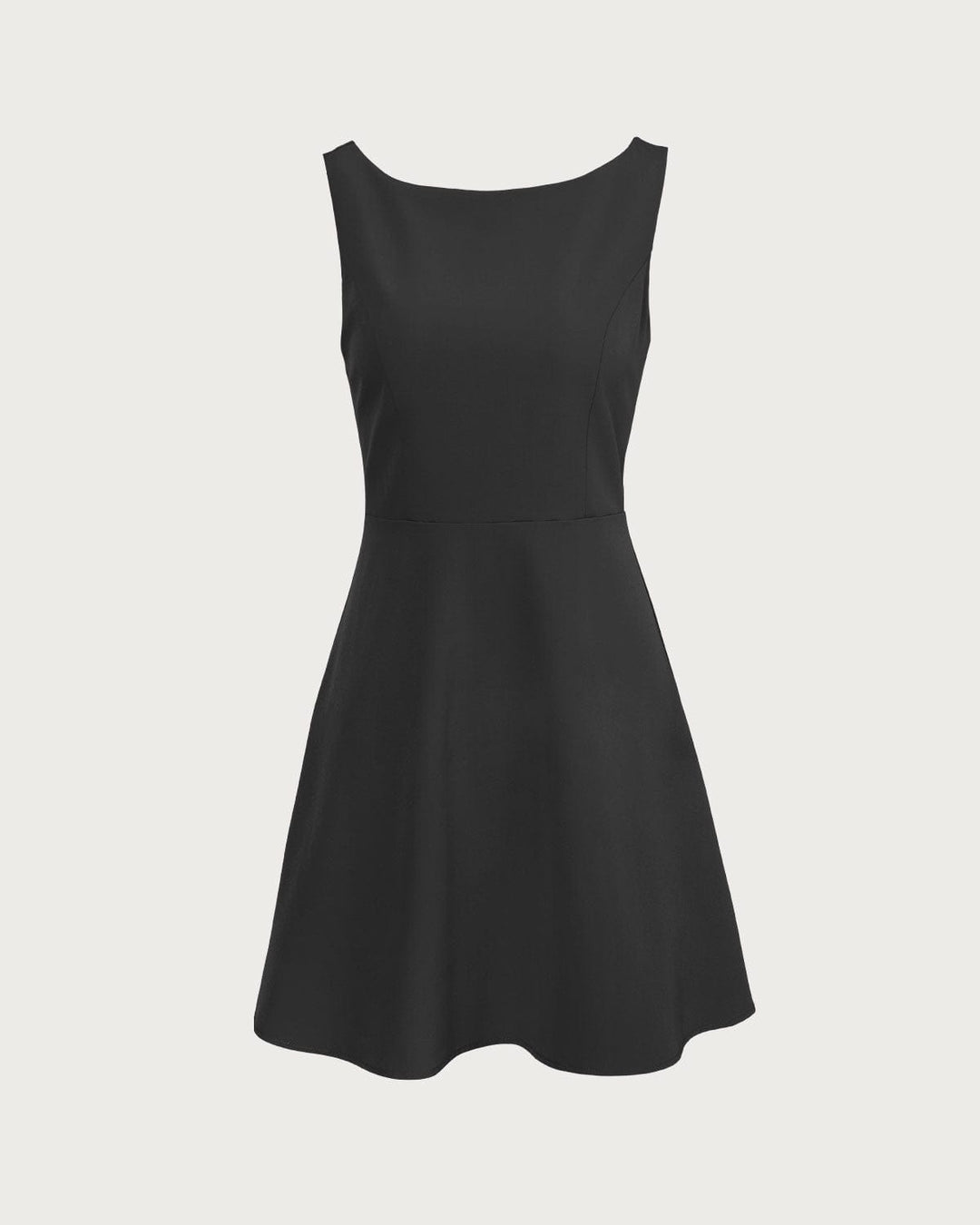 Morgan and Brooke | Black Boat Neck High Waisted Mini Dress