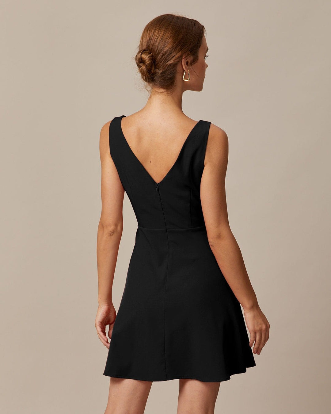 Morgan and Brooke | Black Boat Neck High Waisted Mini Dress