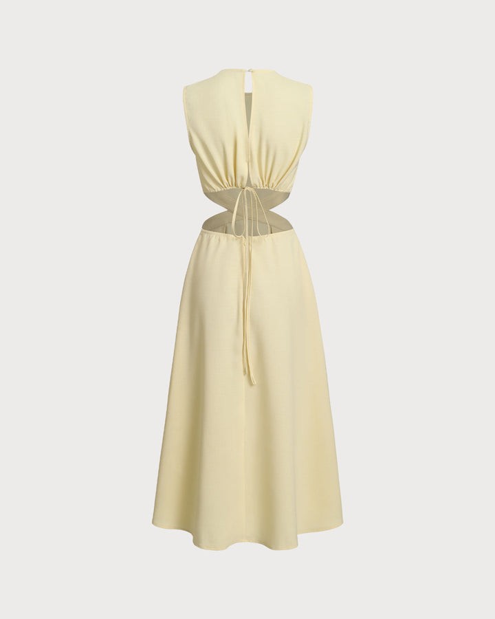 Morgan and Brooke | Yellow Cut-Out Midi Dress